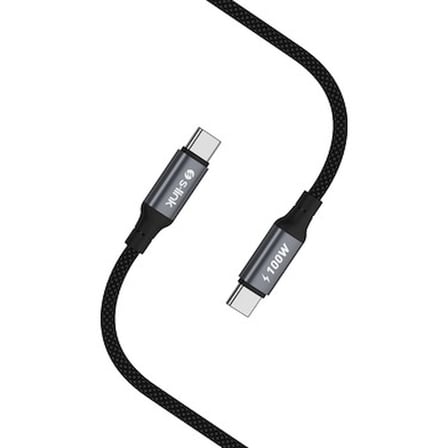 Hızlı Şarj Özellikli 100W Type-C Kablo, 1.2 Metre Uzunlukta Siyah Tasarım