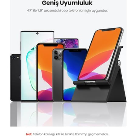 UGREEN Yükseklik Ayarlı Telefon Tutucu Standı, Siyah,