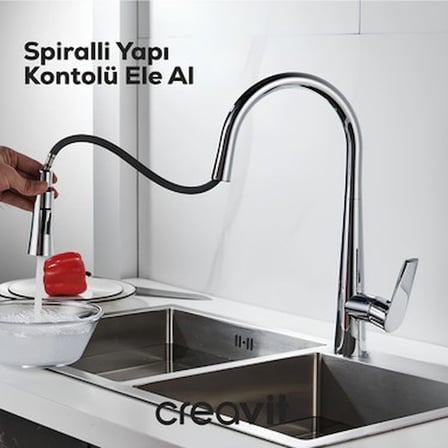 Creavit Spiralli Krom Mutfak Eviye Bataryası