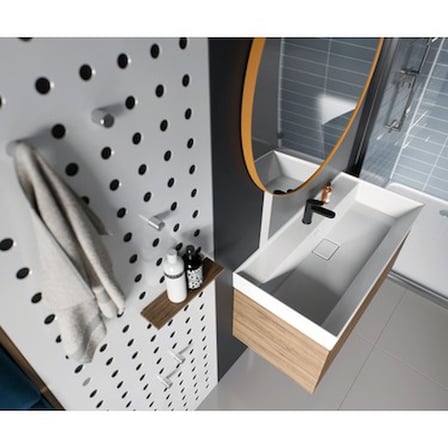 80 x 48 cm Ebatlarında Etajerli Turkuaz Seramik Lavabo