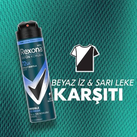 Rexona Men Erkek Sprey Deodorant Invisible Ice Fresh 150