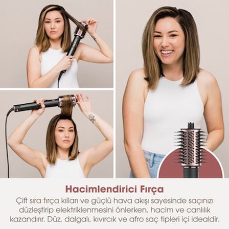 5 işlevli saç kurutma ve şekillendirme seti, 1600 W güçle