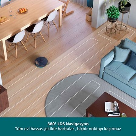 6000 Pa emiş gücüne sahip robot süpürge, akıllı navigasyon ile sert zeminler için