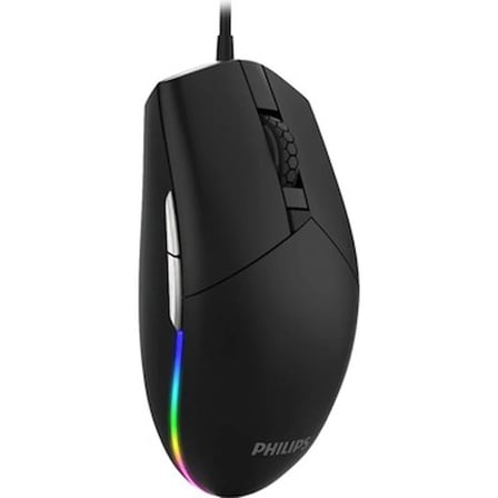 Philips SPK9304 USB Kablolu 6400DPI 6 Tuşlu RGB Aydınlatmalı Optik Gaming Mouse Siyah (Philips