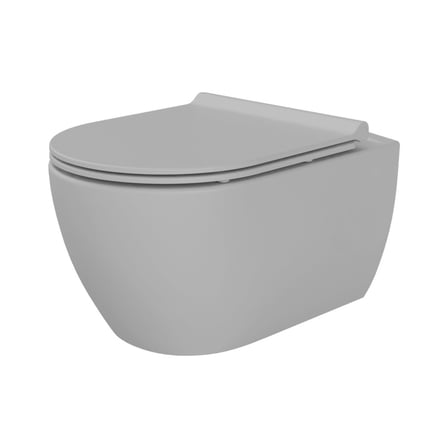 Mat Gri Rimless Asma Klozet, Modern Tasarım ve Estetik
