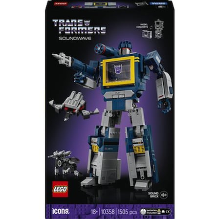 LEGO® Icons Transformers: Soundwave 10358 – Yetişkinler için Dönüştürülebilen, Detaylı Dekoratif