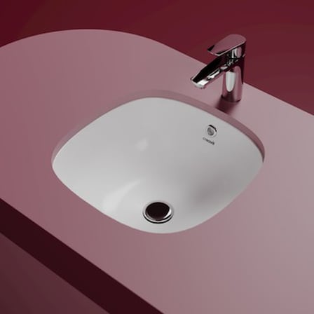 Creavit Solo Tezgah Altı Kare Lavabo 38 cm