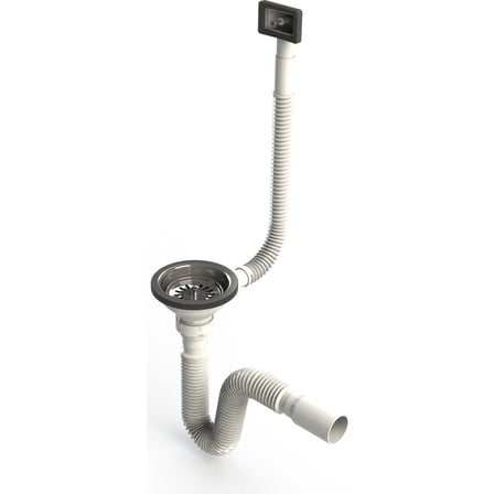 Küvet Taşmalı Evye Sifonu, Flex Gövde Ø 40-50 mm