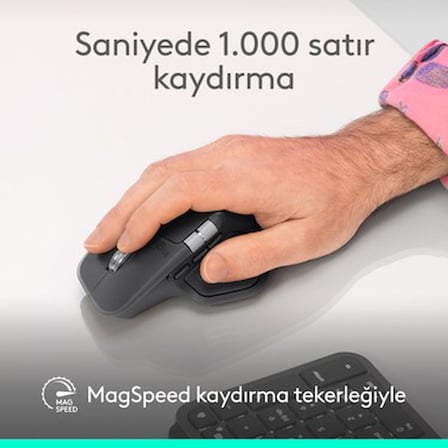 Logitech Mx Master 4 Dokunsal Geri Bildirim Özellikli 8000 Dpı Optik Sensörlü Sessiz Kablosuz