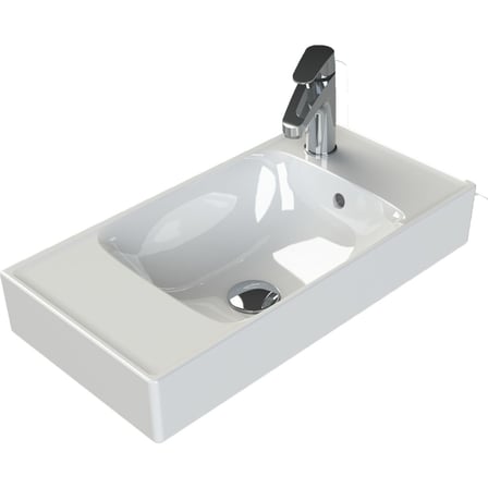 Sağ Delikli 60x30 cm Turkuaz Seramik Lavabo Modern Tasarım