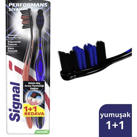 31 gr Yumuşak 2 Katlı Siyah Diş Fırçası, Performans Artırıcı