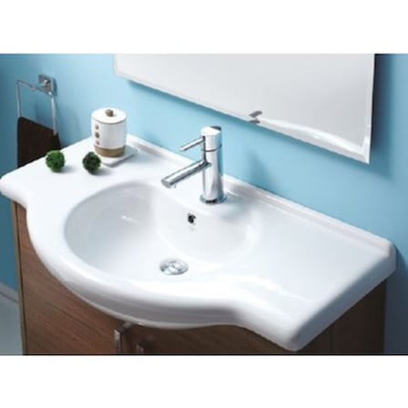 65x50 cm Etajerli Turkuaz Seramik Lavabo Modelleri