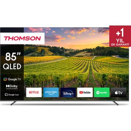 85 inç 4K Ultra HD Google QLED TV ile Sinema Keyfi