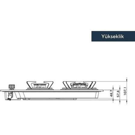 Kumtel KO-40 TSHDF Beyaz Cam Set Üstü Doğalgaz