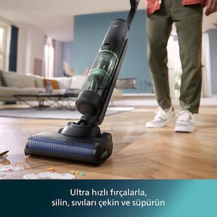 Kablosuz dikey süpürge, ıslak-kuru temizlik ve otomatik temizleme özellikleri