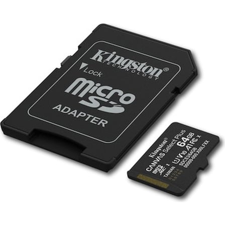 Kingston SDCS3/64GB 64GB microSDXC Canvas Select Plus Gen3 100MB/s A1 Card +
