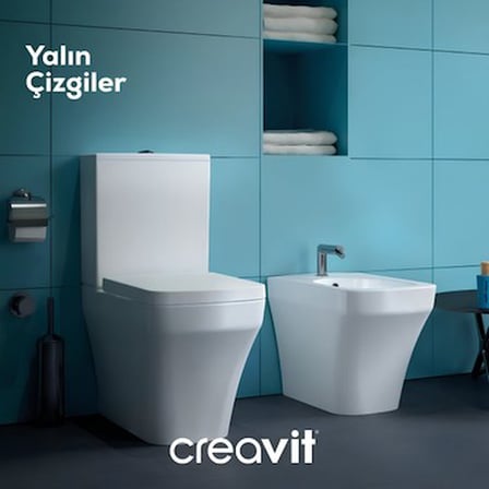 Beyaz Kanalsız Duvara Sıfır Klozet Takım ile Minimalizm