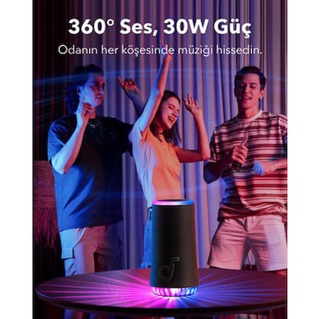 Anker Soundcore Glow Taşınabilir Hoparlör - 360° Ses Bluetooth Hoparlör - Senkronize Radyant Işık -
