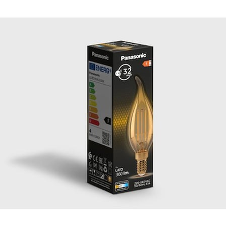 Panasonic Filament Ampul E14 Flame 4W 360LM 2000K