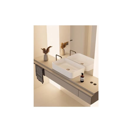 60x38 cm Turkuaz Seramik Lavabo, Şık ve Kullanışlı
