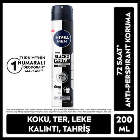 200 ml Erkek Sprey Deodorant, 72 Saat Ter Koruması