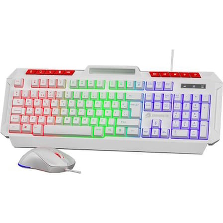 Gamebooster Knight KM-11W Rainbow Aydınlatmalı Kablolu Oyuncu Klavye & Rgb Mouse Set -