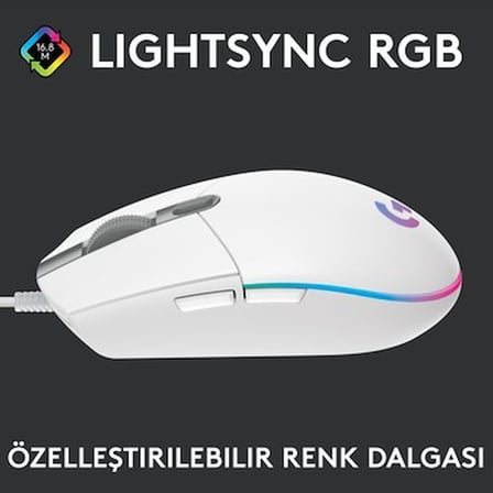 Logitech G G102 LIGHTSYNC RGB Aydınlatmalı 8.000 DPI Kablolu Oyuncu Mouse –