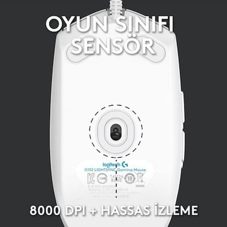 Logitech G G102 LIGHTSYNC RGB Aydınlatmalı 8.000 DPI Kablolu Oyuncu Mouse –