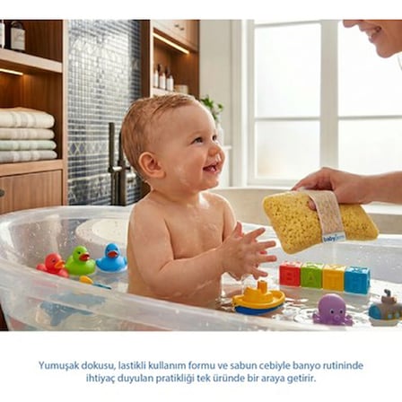 Yumuşak Dokulu Bebek Yıkama Süngeri, Hassas Ciltler İçin Ergonomik Tasarım