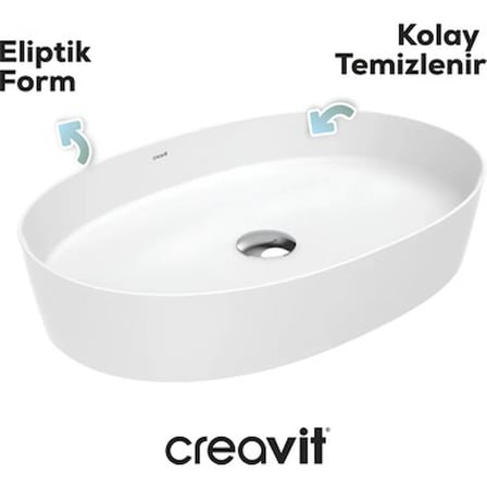 Oval Deliksiz Beyaz Lavabo ile Modern Tasarım