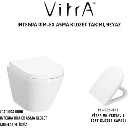 VitrA Integra Rim-Ex Asma Klozet 7041L003-0090, Vitra Universal 2 Soft Klozet Kapağı