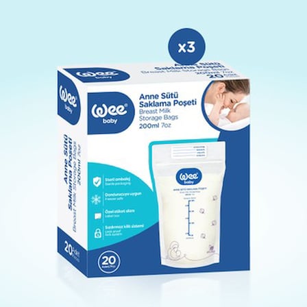 20 Adet Süt Saklama Poşeti Seti, Pratik ve Kullanışlı