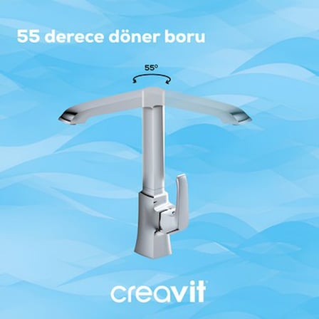 Creavit Avangart Krom Mutfak Eviye Bataryası
