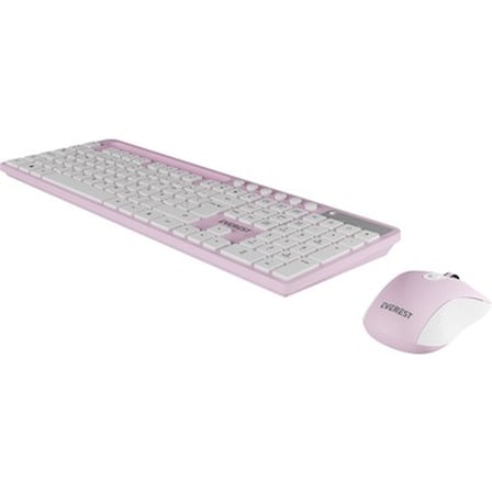 Pembe/Beyaz Kablosuz Q Multimedia Klavye ve Mouse Seti, Şık Tasarım