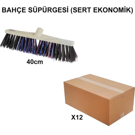 Bahçe Süpürgesi, 40 cm Genişlikte, Ekonomik ve Kullanışlı Tasarım