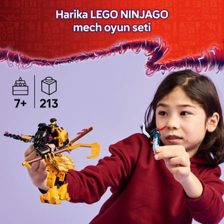 7+ yaş çocuklar için Minifigür ve Ejderha Modeli içeren NINJAGO seti