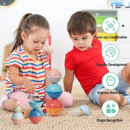Kombinasyon Seti ile Denge Kulesi ve Banyo Oyuncağı Eğlencesi