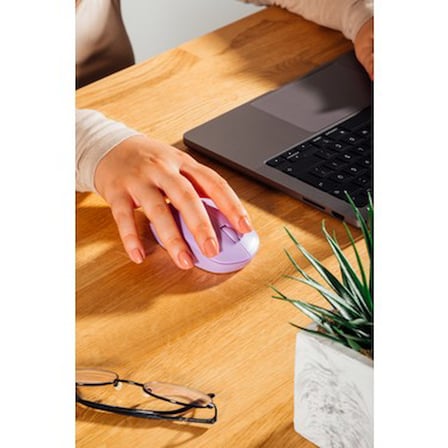 Mor Renkli 2.4GHz Kablosuz Mouse, Kullanım Kolaylığı ile Ofis İçin İdeal