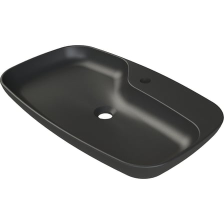 70 cm Mat Siyah Seramik Banyo Ürünü, Modern Görünüm
