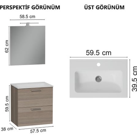 60 cm Çekmeceli Banyo Dolabı ile Fonksiyonel Depolama