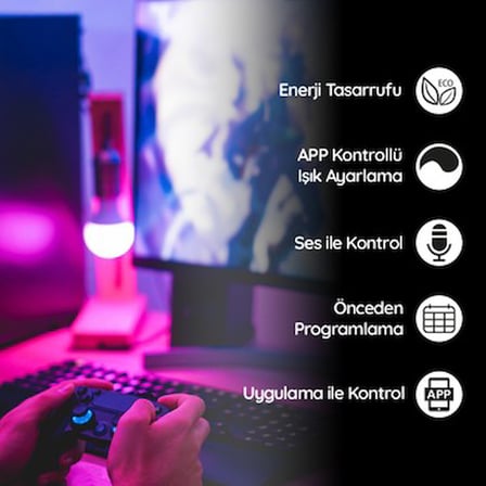 Renkli Işık Seçenekleri ile Uzaktan Kontrol Edilebilen LED Ampul
