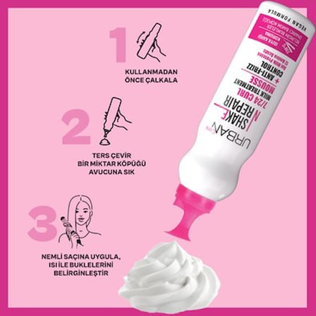 Kabaran ve bukleli saçlar için bakım köpüğü, 150 ml
