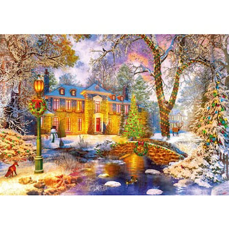 1000 Parça Renkli Kış Temalı Festive Mansion Puzzle