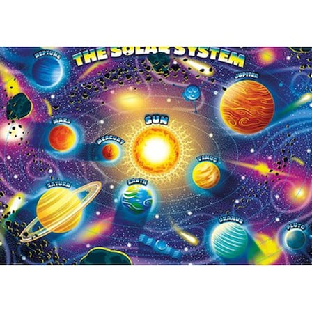 Güneş Sistemi Temalı 50 Parça Eğlenceli Puzzle Seti
