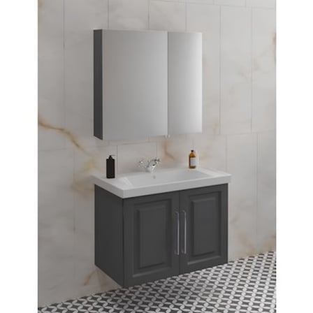 Antrasit Renkli 65 cm Banyo Dolabı Takımı