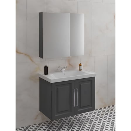 Antrasit Renkli 65 cm Banyo Dolabı Takımı