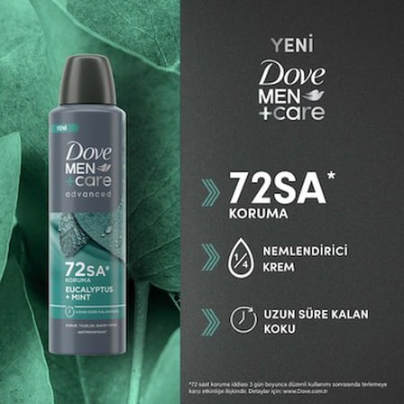 Eucalyptus ve nane notaları içeren erkek deodorant, 150 ml