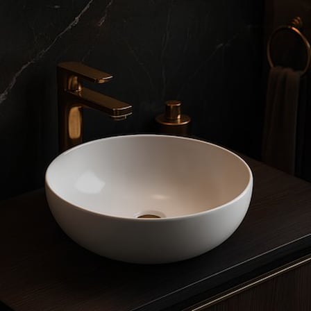 Oval Beyaz Deliksiz Lavabo 42 cm, Modern ve Şık Tasarım