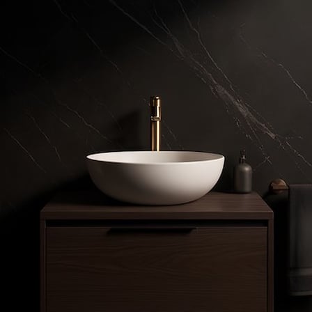 Oval Beyaz Deliksiz Lavabo 42 cm, Modern ve Şık Tasarım