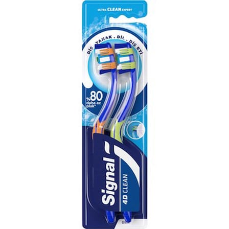 Ultra temizleme etkili diş fırçası, 1+1 set halinde